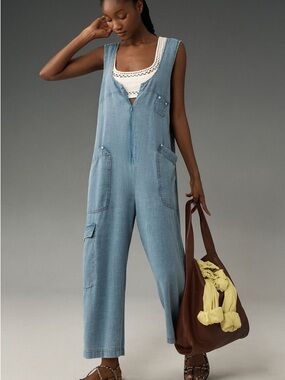 ANTHRO PILCRO Zip Front Wide Leg‎ Overalls